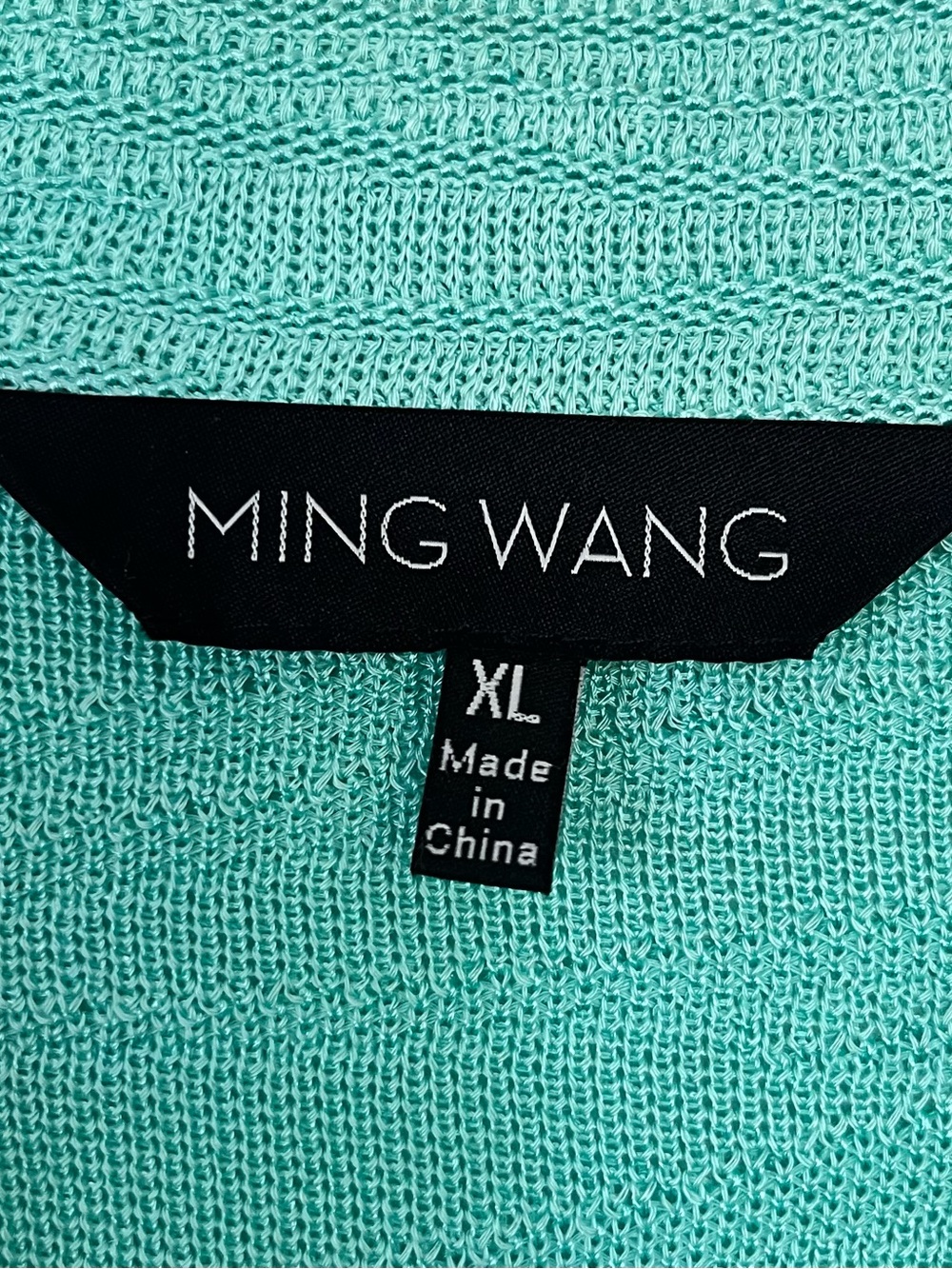 Ming Wang Women's XL Aqua Knit Jacket Cardigan Black Embellished Sleeve Office - Picture 7 of 10